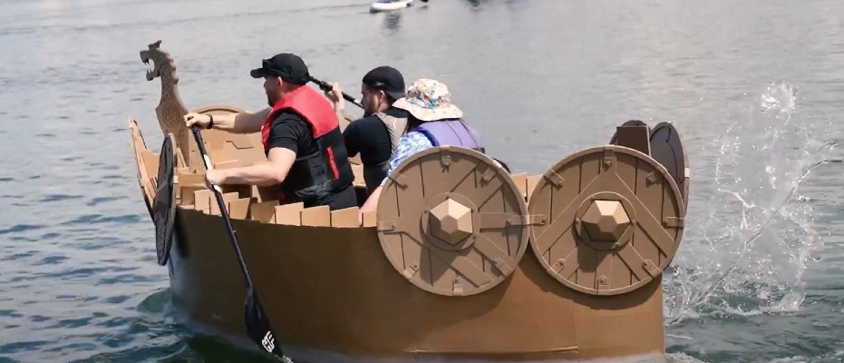 Cardboard dragon boat