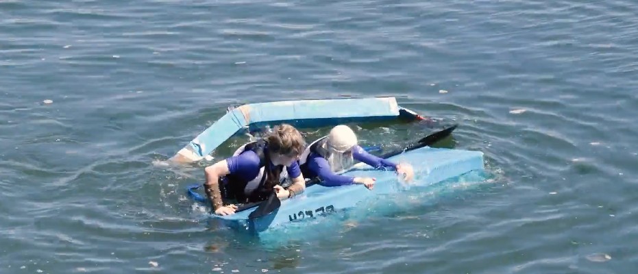 Cardboard in water